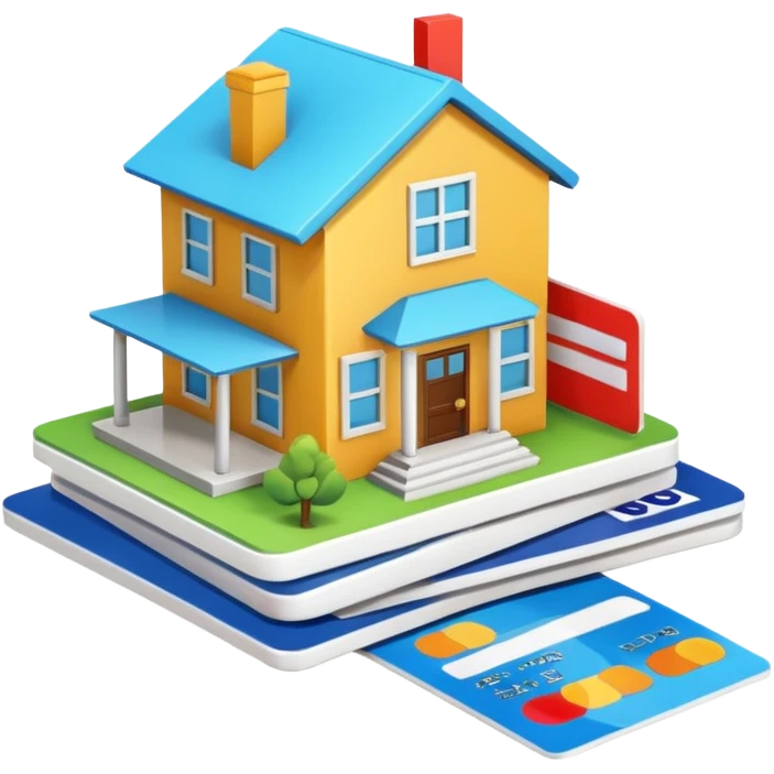 4d house for sale, bank, insurance card emoji