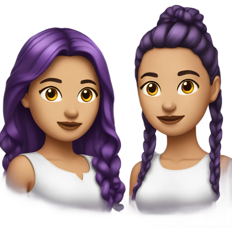 Mexican-duo-girls-best-friend-brunette-purple hair emoji
