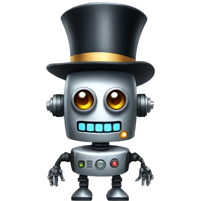 robot with tophat emoji