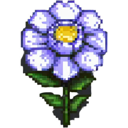 simple and colorful flower in pixel art style emoji