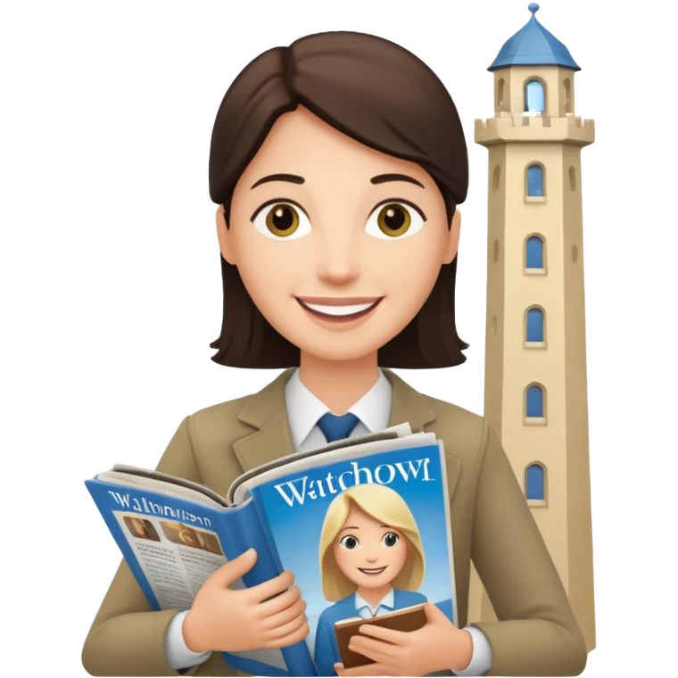 Testemunha de jeová com revista emoji