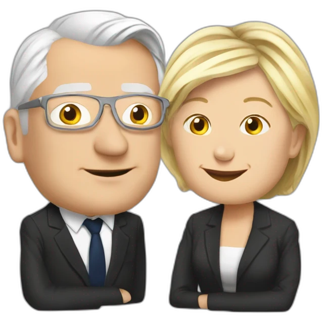 Marine lePen et Jean-Marie lePen emoji