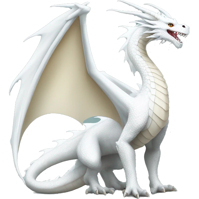 elegance white dragon with long tail emoji