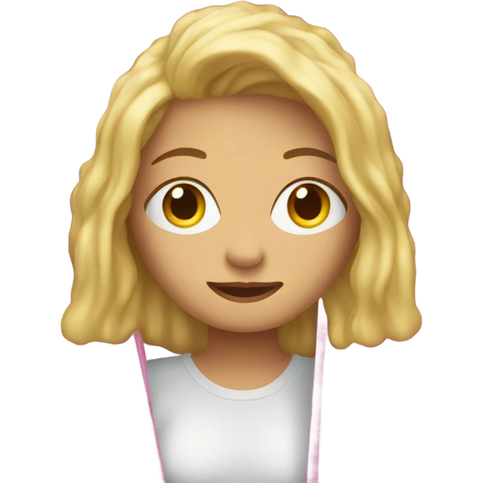 blonde woman hiding behind shower curtain emoji
