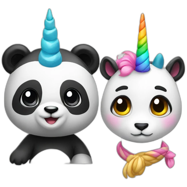 panda and unicorn partners emoji