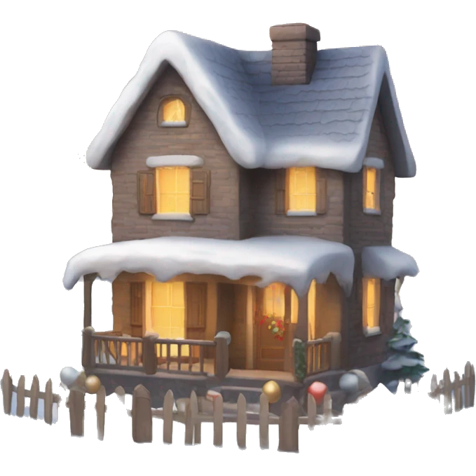 Cozy Christmas house emoji