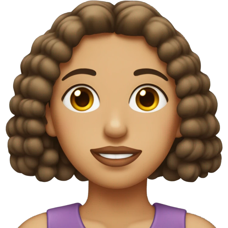 Una mujer pelirroja con rulos y ojos claros tirando un beso emoji