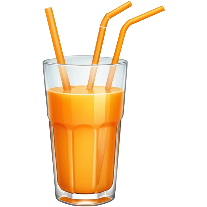 glass of fresh orange juice with straw emoji