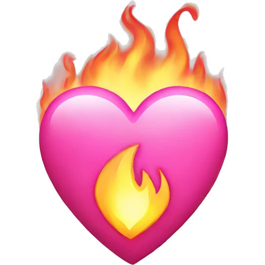 pink heart with fire emoji