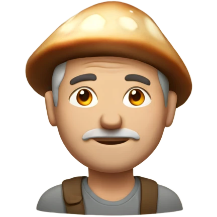 Middle age man with mushroom emoji
