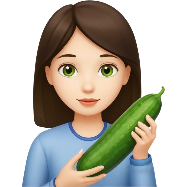 Girl with cucumber emoji