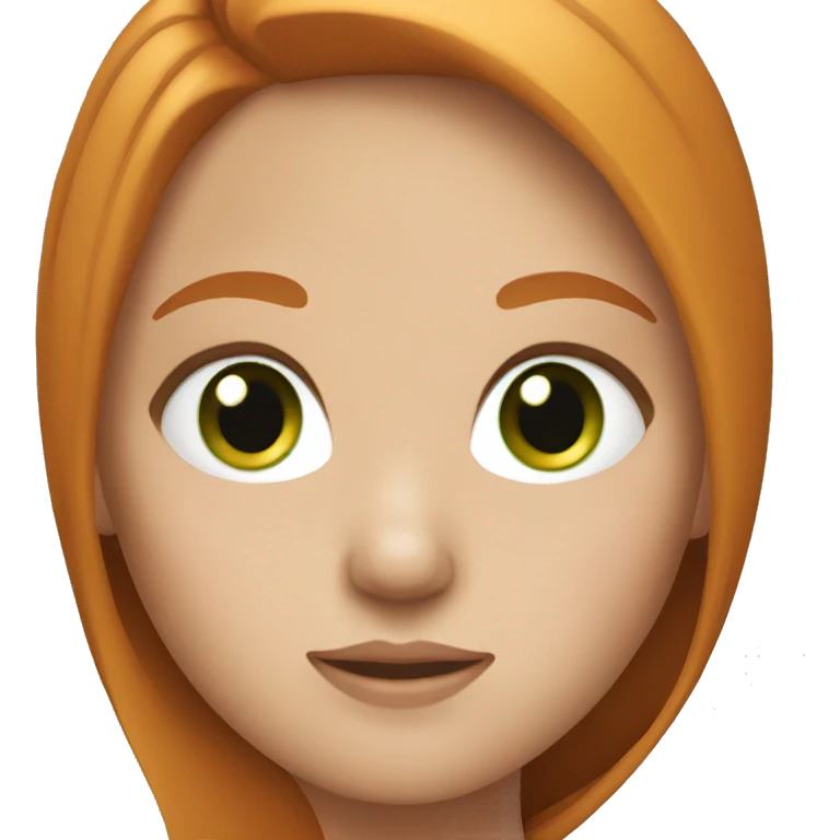 Girl with straight ginger hair and green eyes emoji
