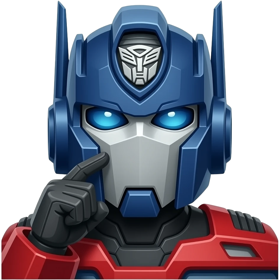 Optimus prime contemplating emoji
