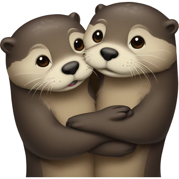 Two otters cuddle emoji