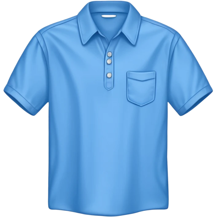 blue shirt, cartoonish emoji