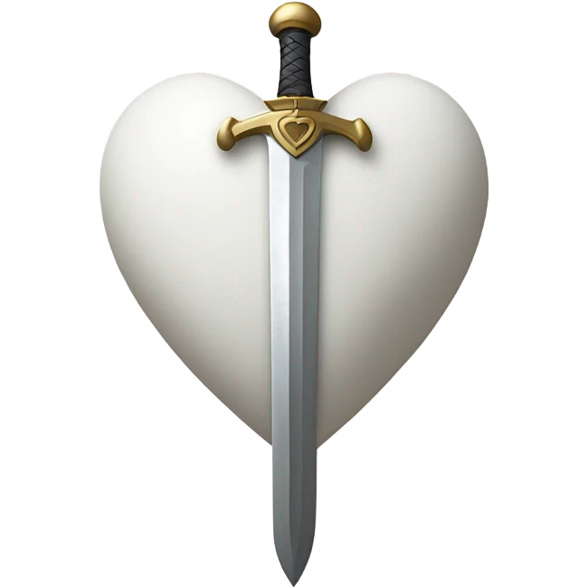 white heart whith sword emoji