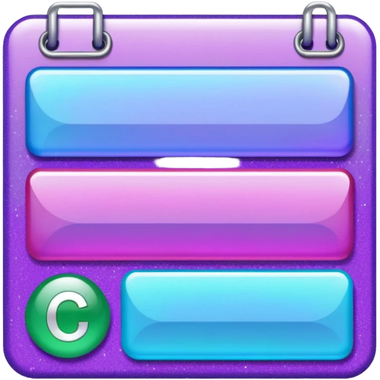 Glitter Purple and Cian spreadsheet paper emoji