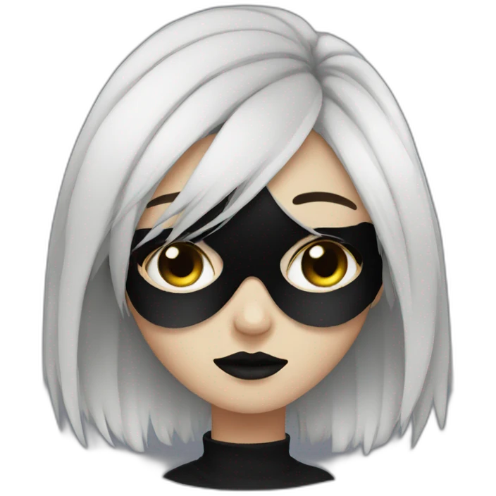 emo girl wearing black makeup emoji