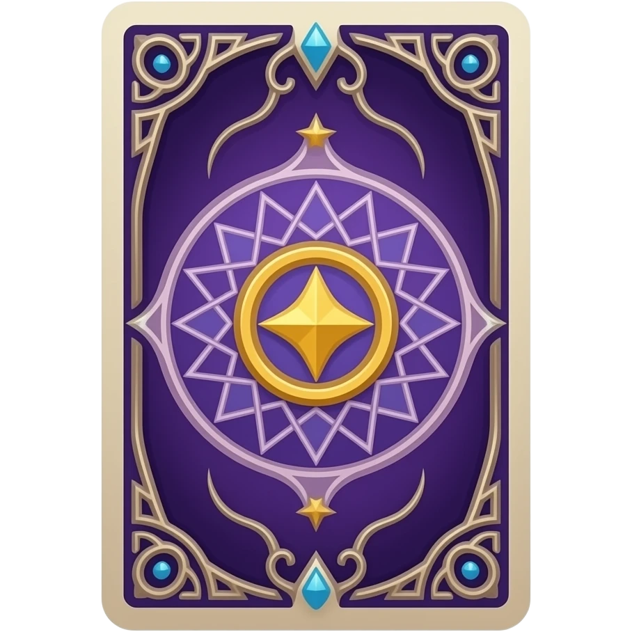 Fantasy magic Tarot deck backs purple design emoji