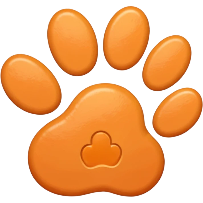 a pale pastel orange pawprint emoji