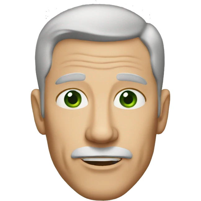 60 year old white man brown hair green eyes emoji