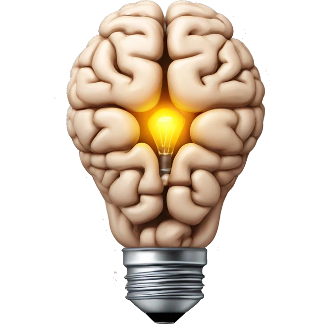 the human brain shaped idea lightbulb emoji