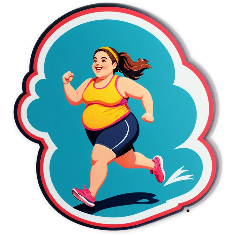 Fat girl running  emoji