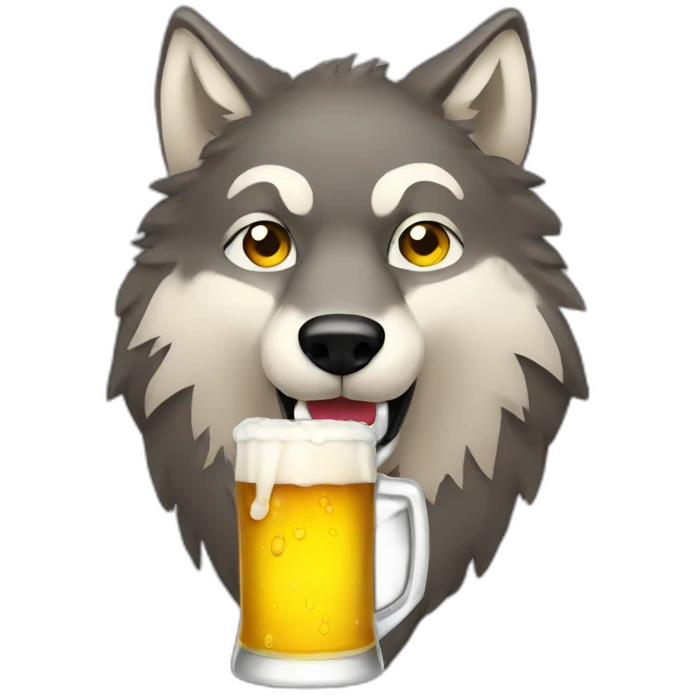 drinking beer wolf emoji