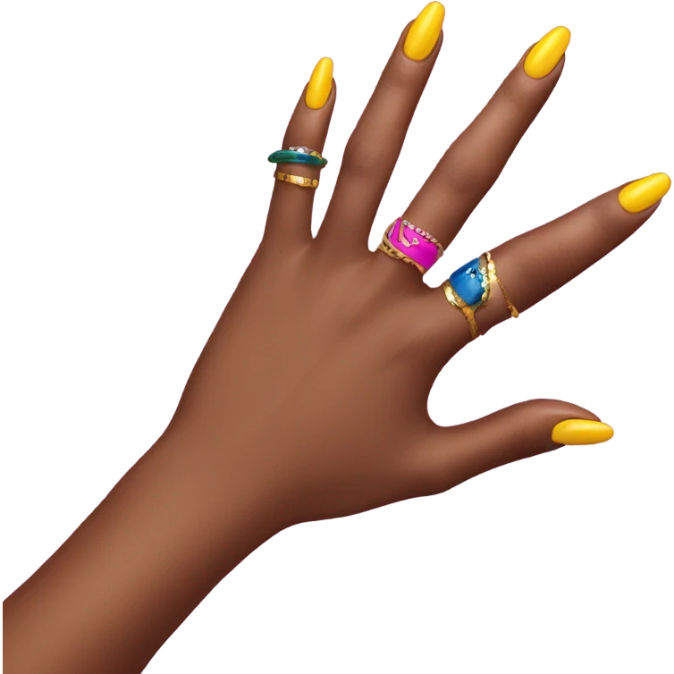 A regular emoji with baddie nails emoji