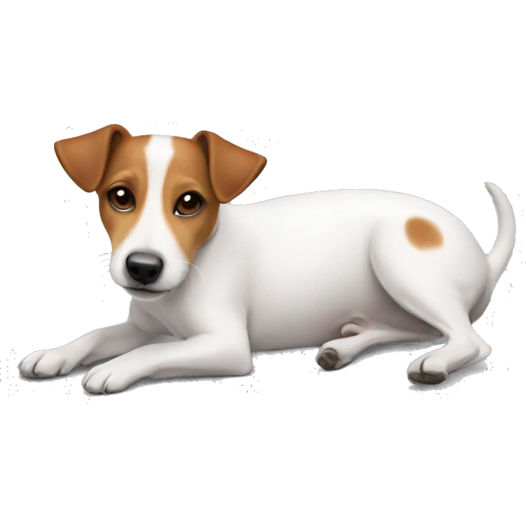 dog Jack Russell Terrier laying on her back emoji