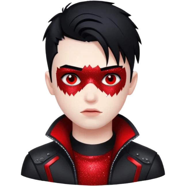 red glitter cyberpunk boy emoji