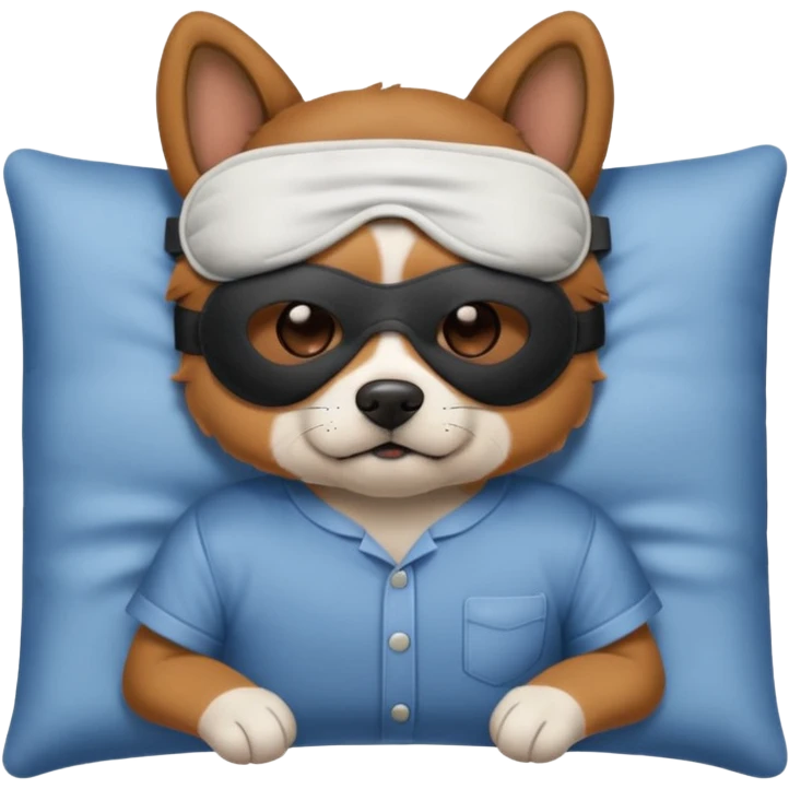 a dog hero with sleep mask and wearing shirt emoji
