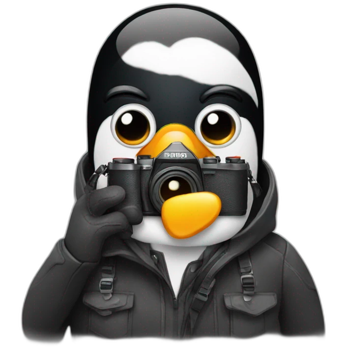 penguin photographer emoji