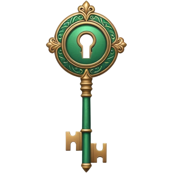 medieval green key icon emoji