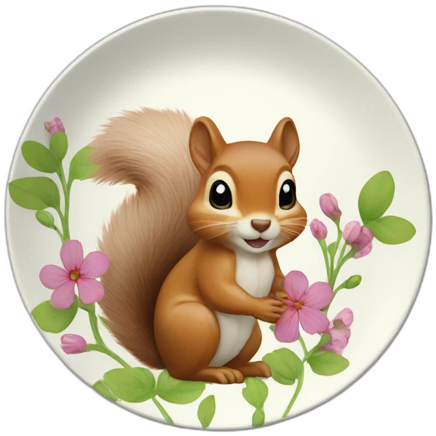 squirrel flower plate emoji