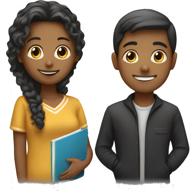 2 male and 1 female student emoji