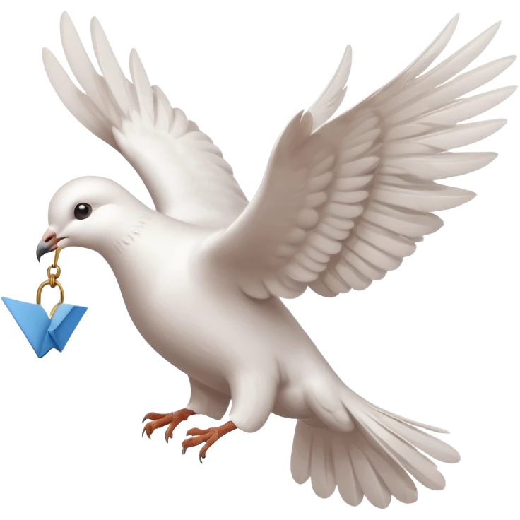 a dove flies with a letter in its paws emoji