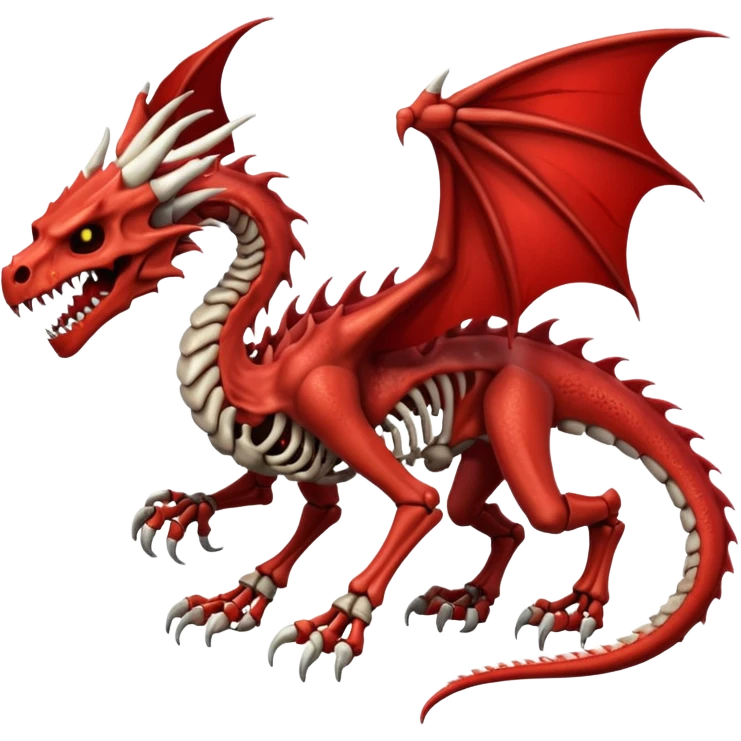  skeletal skeleton bone dragon with blood markings emoji