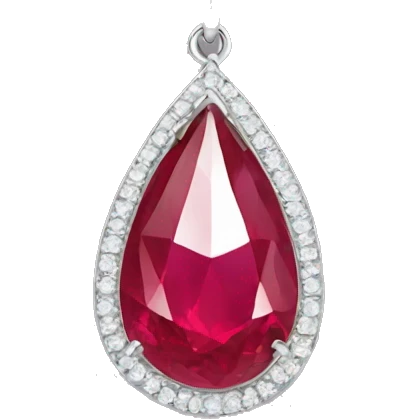 ruby big teardrop pendant falling side emoji