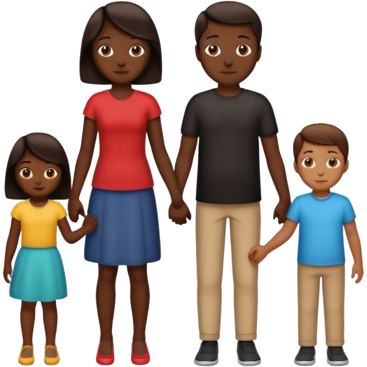 no faces only silhoute of family of 5 emoji