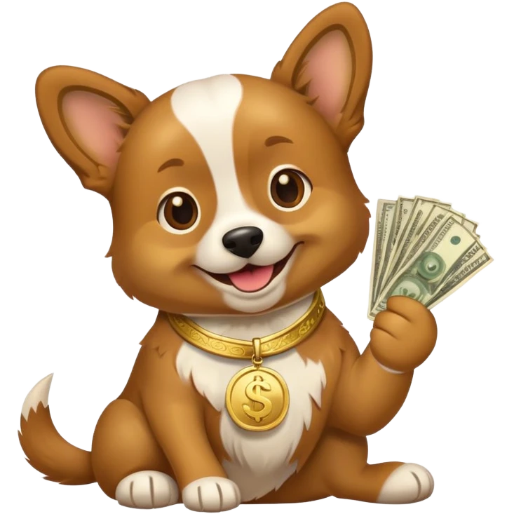 dog holding money  emoji