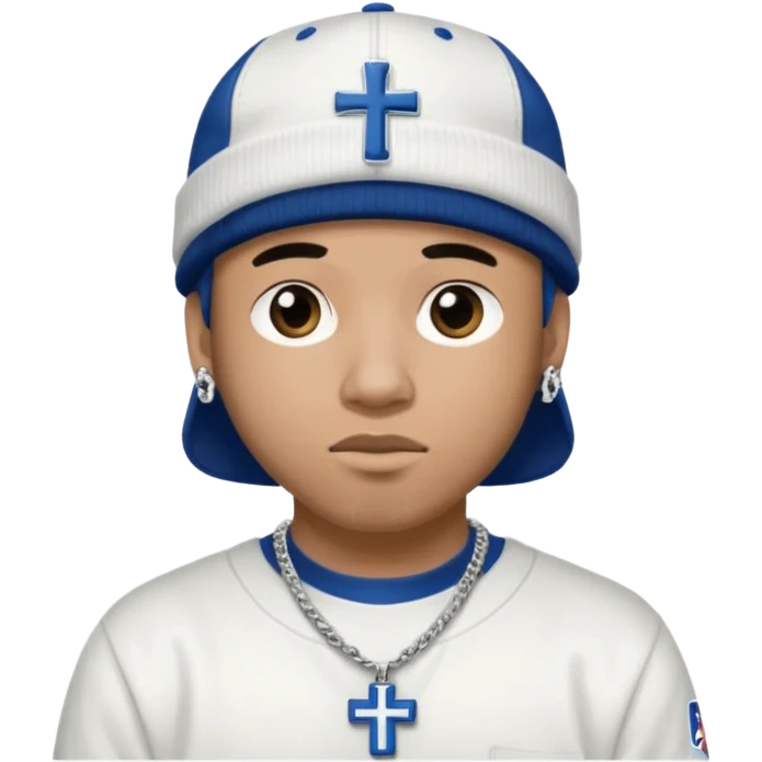 rapper da trắng đội mũ len mlb áo thánh giá  emoji