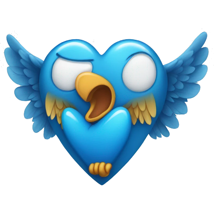 blue heart with wings emoji