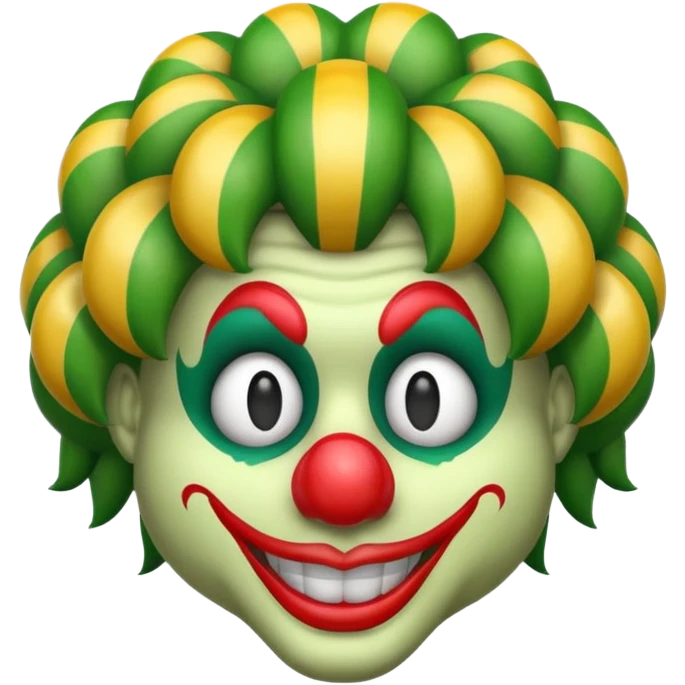 Snake wearing a clown wig emoji
