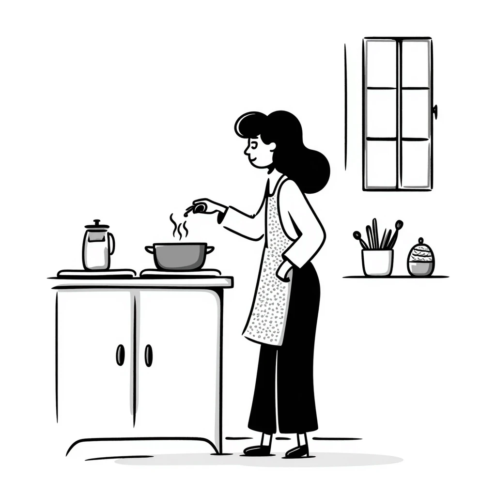woman preparing food in kitchen emoji