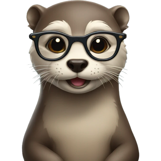 otter with glasses holding otter with glasses emoji