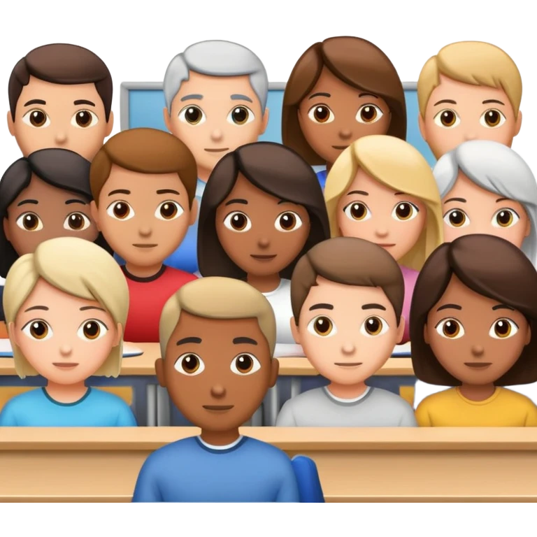 back of the heads of adults sitting in a classroom emoji