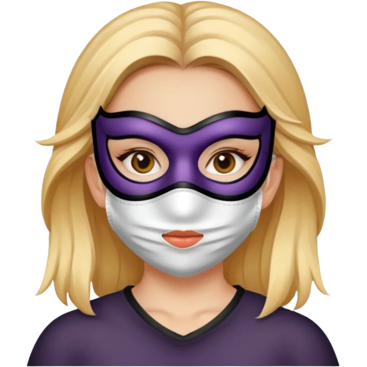 A girl with a mask emoji