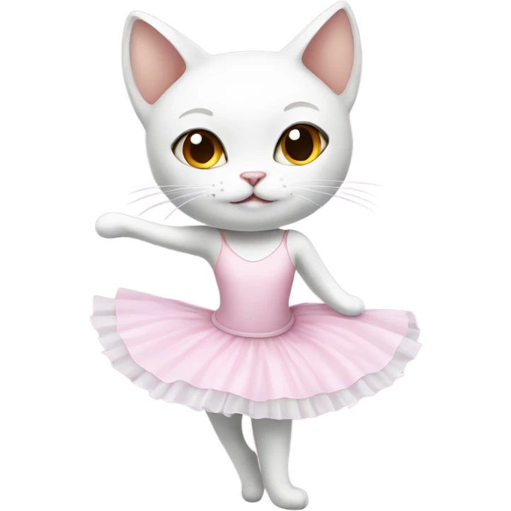 White cat in a ballet dress emoji