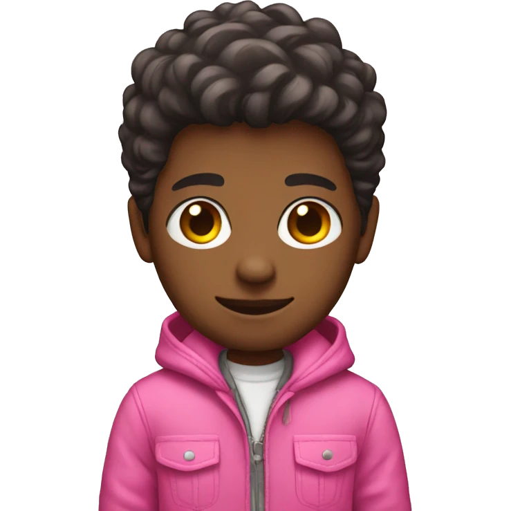 Boy with outfit pink emoji